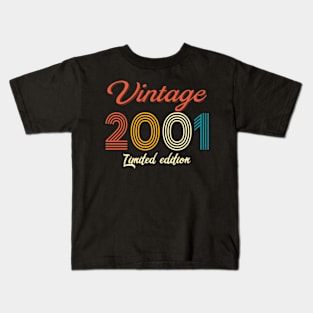 Vintage 2001 Limited Edition 21st Birthday 21 Year Old Gift Kids T-Shirt